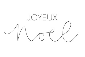 Joyeux noël monoline lettering with font