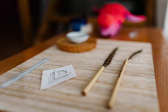 Handpoke technique, hand poke tattoo display items