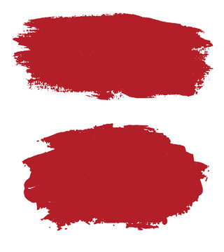 Rote Farbflächen mit Pinsel gemalt