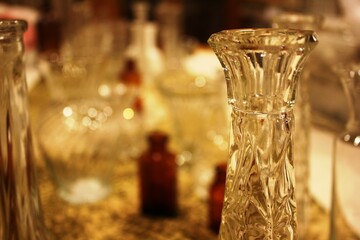 Vintage glass bottles and vases