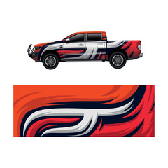 Fototapeta premium Car decal wrap design vector