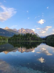 Fototapeta na wymiar lake reflection in the bavarian alps