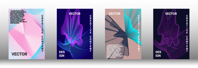 A set of modern abstract covers with abstract gradient linear waves.