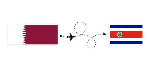 Flight and travel from Qatar to Costa Rica by passenger airplane Travel concept