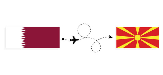 Flight and travel from Qatar to Macedonia by passenger airplane Travel concept