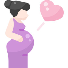 Pregnant Woman Smiley Emoticon Face Flat icon