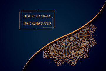 Luxury Ornamental Floral  Mandala Background Design With Golden Mandala © Shapla