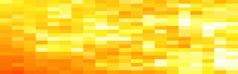 Abstract yellow and orange gradient rectangles mosaic banner background. Vector illustration.