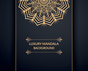 Fototapeta na wymiar Luxury Ornamental Floral Mandala Background Design With Golden Mandala