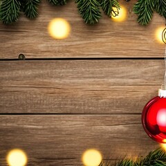 Christmas lights bulb with decoration on wood table. Merry christmas (xmas).png