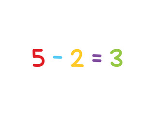 subtraction mathematics for children vector template