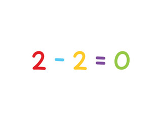 subtraction mathematics for children vector template