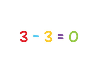 subtraction mathematics for children vector template