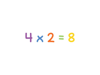 multiplication mathematics for children vector template