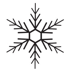Snowflake in isolate on a white background. New Year's pattern. Vector illustration.