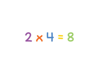 multiplication mathematics for children vector template