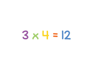 multiplication mathematics for children vector template