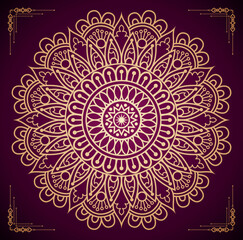 Luxury Ornamental Floral  Mandala Background Design With Golden Mandala