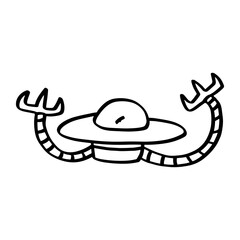 cute ufo ship cartoon