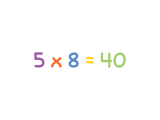 multiplication mathematics for children vector template