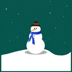 Vector snowman on isolated background