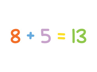 addition mathematics for children vector template