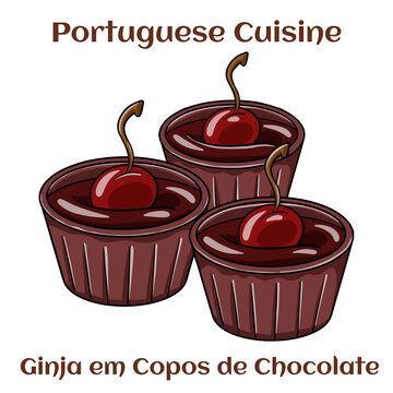 Ginja em Copos de Chocolate. A traditional portuguese liquor served in chocolate cup