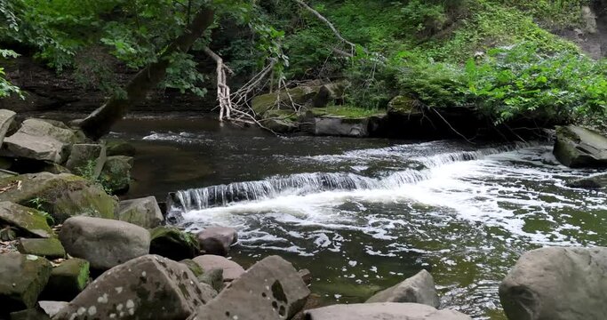 Small upper water falls on Tinker creek in Cuyahoga valley national park.