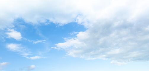 Fototapeta premium Clouds and sky,blue sky background with tiny clouds. panorama