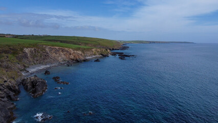 The southern coast of Ireland, top view. Blue sea space. Seascape. Aerial photo. © Oleksii