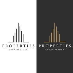 Logo design of modern and elegant luxury apartment buildings, houses, hotels and buildings isolated background.Logo for business,architecture, construction and building.