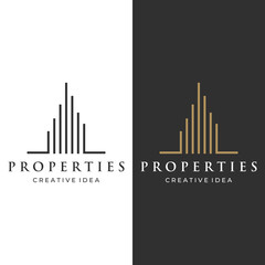 Fototapeta premium Logo design of modern and elegant luxury apartment buildings, houses, hotels and buildings isolated background.Logo for business,architecture, construction and building.