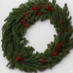 Fototapeta na wymiar Christmas wreath: the touch of sparkle in your Christmas home