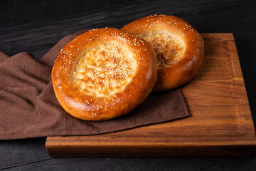 Tortilla is a baked product made of dough, round and flat. Traditional bread of the peoples of Central Asia
