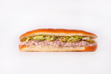 tuna sandwich on a white background