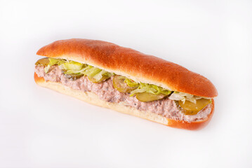 tuna sandwich on a white background