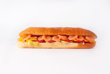 shrimp sandwich on a white background