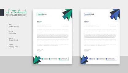 Abstract corporate  letterhead design template layout