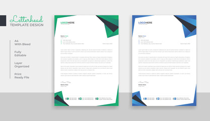 Abstract colorful business letterhead template