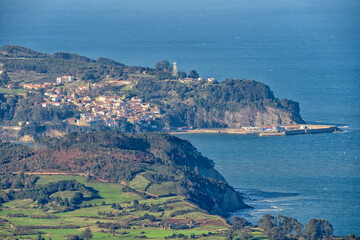 Fototapeta na wymiar General view of the town Lastres in Spain.