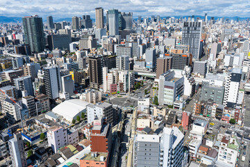 大阪の通天閣から見る大阪の風景
