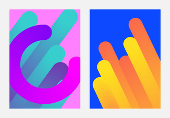 Bright background with geometric shapes with a gradient. Wallpaper, vector template