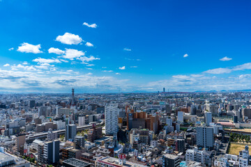 Naklejka premium 大阪の通天閣から見る大阪の風景