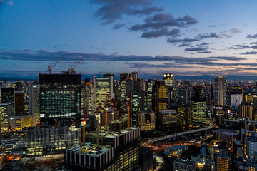 Japanese tourist destinations in 2022 Night view of Osaka