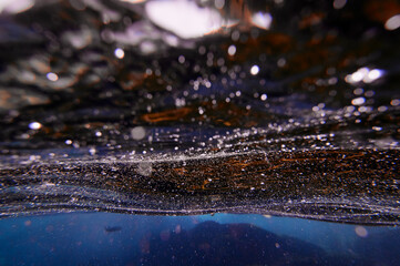 Underwater blue textured sea background
