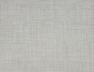 Light gray melange burlap  fabric texture background. Natural linen material. Top view, flat lay.