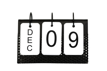 9th of December - date on the metal calendar