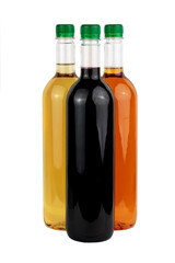three wines in the plastic bottle