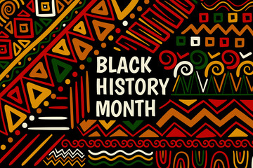 Abstract black history month background with pattern - obrazy, fototapety, plakaty