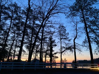 sunset over the water